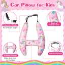 Chunful H-Shape Car Seat Pillow for Kids Car Travel Pillow for Kid Children Vehicle Sleeping Head Support Back Seat Adjustable Head Neck and Shoulder Support for Long Trips Sleeping (Unicorn)