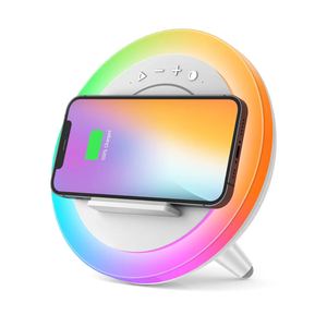 Swarmir Bluetooth Speaker with Lights, Wireless Charging Speaker, Best Birthday Gift Ideas Teenage,Applicable for Bedroom/Teen Girl Gifts/Please use The Original Adapter(5W Wireless Charging)