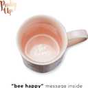 Pinky Up Annette Ceramic Tea Cup with Infuser and Lid, Travel Mug for Loose Leaf Teas, Home Office, Camping, Picnic Party, 12 oz, Set of 1, Honeycomb