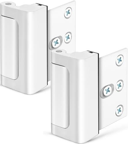 2pcs Home Security Door Lock Door Reinforcement Lock Door Locks for Kids Safety Flip Door Lock Latch Childproof Night Lock Door Security Front Door Child Safety Lock High Security Locks for Doors Inside white