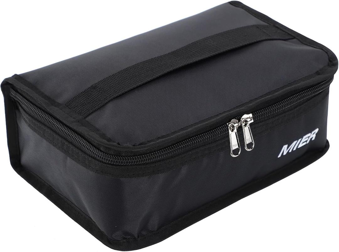 MIER Small Lunch Bag for Kids & Adults Compact Insulated Lunch Box Portable Thermal Mini Cooler for Work School Travel, Black