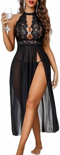 Avidlove Women Lingerie Lace Babydoll Nightdress Sexy Chemise Nightgown V Neck Nightdress Sleepwear Medium