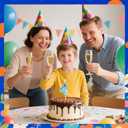 5 x Cartoon Birthday Candle, Blue Number Candle with Golden Rings Anime Themed Cake Topper Birthday Decoration Supplies for Boys Girls (Number 4)