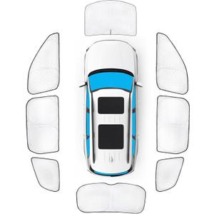 KMF 8pcs Thicken Full Window Sun Shades for KIA Telluride Accessories 2020-2025,Custom Fit Windshield Sunshade Car Window Covers for Side Rear, UV Block and Blackout Privacy for Camping Outdoor