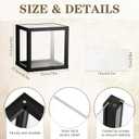 Menkxi Clear Wedding Card Box with Slot 10 x 10 x 8.5 Large Acrylic Card Box for Party Wooden Envelope Holder with Sign for Wedding Quinceanera Birthday Baby Shower Decorations(Black,Wood)