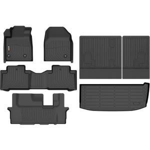 Binmotor-Floor Mats with Cargo Liner Set for Honda Pilot 2009-2015, All Weather Car Floor Mats Cargo Trunk Mat for Honda Pilot Accessories Liners