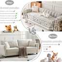HANDONTIME Grey Armchair Sofa Cushion Covers Boho Sofa Covers Dog Couch Cover for Sofa Recliner Chenille Couch Sofa Slipcover for Pets Sofa Cover Thick Washable Slip Covers for Sofas/Couches, 71" X71"