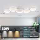 Modern LED Ceiling Light 60W White Hallway Light Fixtures 3000K-6000K Aluminum Long Flush Mount LED Ceiling Lamp for Hallway, Kitchen, Bedroom, Dining Room(39.37Inch)