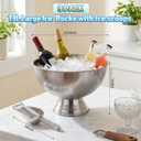meekoo 3 Pack 13L Large Ice Bucket, Silver Stainless Steel Champagne Buckets with Scoop, Drink Beverage Tub for Parties, Cocktail Bar, Chilling Wine