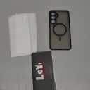 LeYi for Samsung Galaxy S24-FE Case: [   ] Compatible with Mag-Safe with Screen Protector, Military-Grade Matte Translucent Soft-Touch Skin Funda para S24FE S 24 FE, Black