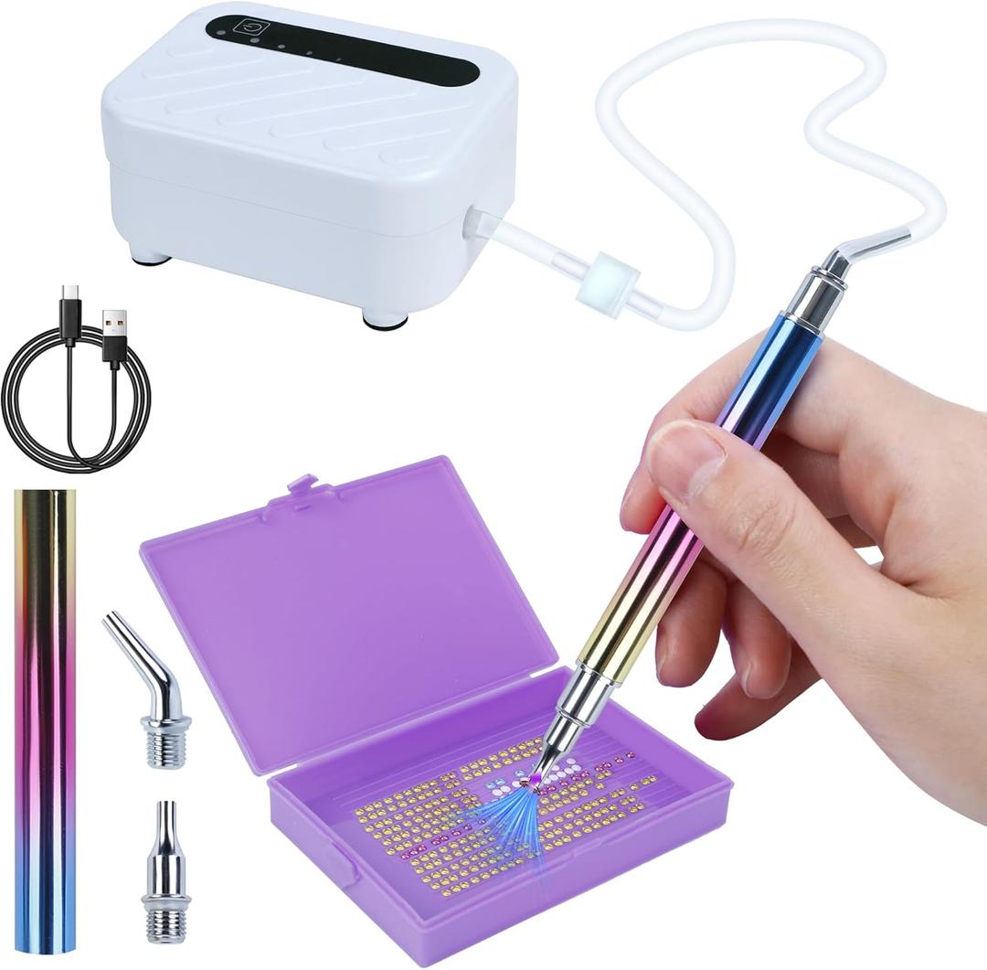 TWIZIUAO Electric Diamond Painting Pen: Diamond Art Vacuum Pen with 3 Adjustable High Levels,Rechargeable & Long-Lasting,Diamond Art Kits for Adults - DIY 5D Diamond Art,No Wax Needed
