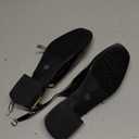 Women's Patent Leather Low Block Heel Mary Jane Sandals with Adjustable Ankle Straps Closed Square Toe Slingback Chunky Heel Pumps for Daily Work Prom Evening Dating (7, Black)