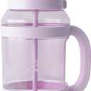 REDUCE WaterDay 80 oz Water Jug with Time/Ounce Markings - Spill-Proof Straw, Durable Tritan - Big Water Bottle for Daily Hydration - Dishwasher Safe, Clear & Easy to Clean, Lilac Bud