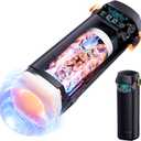 Automatic Male Masturbator Penis Pump - Sex Toys for Men Adult Toys with 10 Vibration Modes & 10 Thrusting & 15 Speed,Male Stroker with Magnetic 3D Sleeve & LCD Display,Pocket Pussy Blowjob Machine