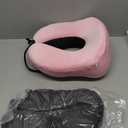 Urnexttour Neck Pillow Airplane-2 Pack Memory Foam Travel Pillow, Soft Support Travel Neck Pillow for Travelling, Sleeping Rest, Car, Train and Home Use (Black & Pink)