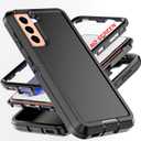 AYMECL for S21 Case,[Military Grade] 3 in 1 Full Body Shockproof Dust/Drop Proof Heavy Duty Protection Cover,for Samsung Galaxy S21 6.2 Inch,Black
