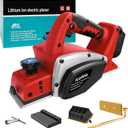 Cordless Handheld Planer for Milwaukee 18v Battery, 15000 RPM Power Wood Planer, 3-1/4 Inch Brushless Power Planer for Woodworking, Carpenter Home DIY(No Battery)