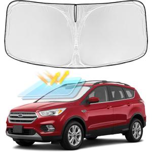for Ford Escape 2013-2019 Windshield Sun Shade - 4 Layers Car Sunshades for Front Windows Shade Cover Custom Fit Escape Sun Visor 250T Retractable Shade Blocks UV Rays Car Accessories