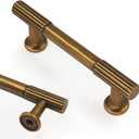 Asidrama 10 Pack 3 Inch(76mm) Antique Brass Cabinet pulls Kitchen Cabinet Handles, Cabinet Pulls Kitchen Cabinet Hardware for Cupboard Drawer Pulls (3" Hole Center)