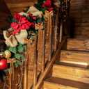 Zhengmy 24 Pcs Long Velvet Bows Glitter Christmas Ornaments Vintage Large Velvet Glitter Christmas Swag Staircase Wreath Tree Topper Bows Large Bow for Outdoor, 6.3 x 12 Inch(Orange)