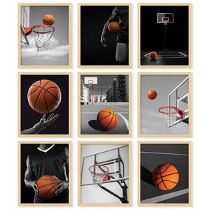 97 Decor Basketball Posters for Boys Bedroom - Basketball Room Decor for Boys Teen, Black And White Sport Wall Art Prints, Hoop Photos Pictures for Home Office (8x10 UNFRAMED)