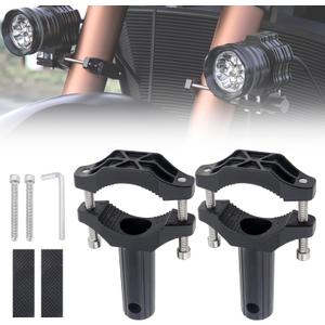 Windance 2pcs Front Fork Lamp Mount Brackets,Headlight Fog Light Auxiliary Mounting Holder,Spotlight Mount Bracket Extension Tube Clamp for Motorcycle