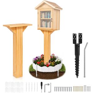 Little Library Mount Kit, 4x4x31.5 Wood Post with No-Dig Ground Anchor