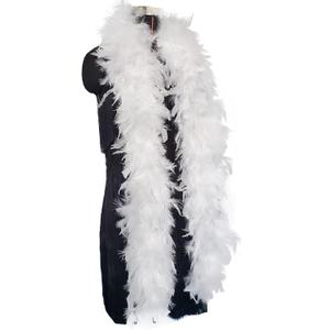 2 Yards 80g Turkey Chandelle Feather Boa for DIY Craft, Party Dancing Dress Up, Halloween Decoration (White)
