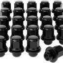 Orion Motor Tech M12x1.5 Lug Nuts with Mag Seat, 13/16" 21mm Hex 1.46x1.18 in. Blackened Wheel Lug Nuts Compatible with Toyota Camry RAV4 Highlander Corolla Tacoma 4Runner Prius Sienna, Set of 24