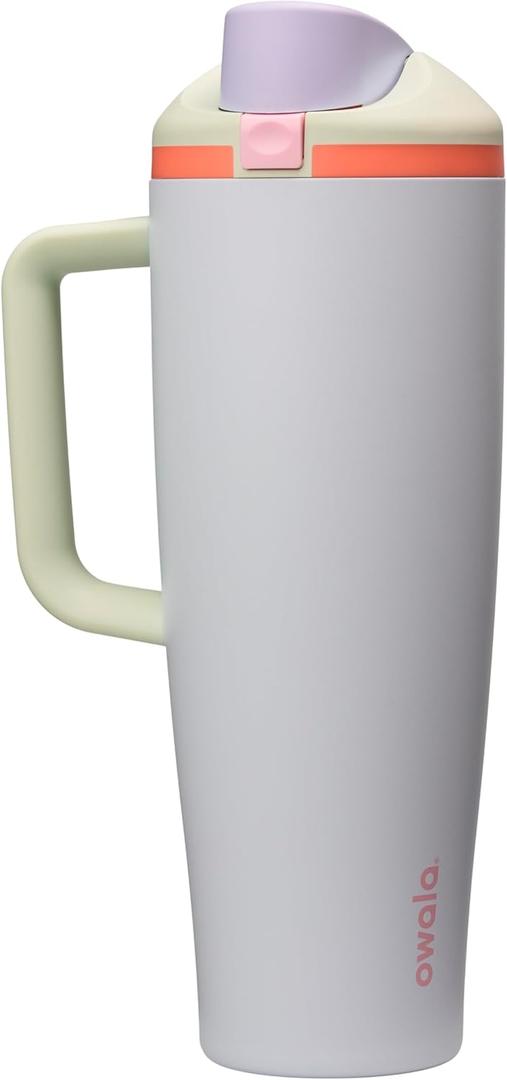 Owala FreeSip Tumbler Stainless Steel Water Bottle 40 oz Beach House | Triple-Layer Insulation | Leak-Proof Lid with Push-Button | Double Threaded Lid for Left and Right-Handed Drinking