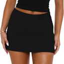 Women's Cheetah Mini Skort Leopard Print High Waisted Elastic Bodycon Club Y2K Skirt with Shorts, S