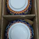 Glowworm Cereal Bowls Set of 6, 26 Oz Ceramic Soup Bowls for Kitchen, Colorful Cereal Bowls for Rice, Oatmeal, Fruit, Ice Cream, Dessert, Dishwasher & Microwave Safe, Bohemian