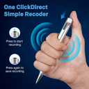 64GB Voice Recorder with Playback: Digital Recording Device with Intelligent Noise Reduction for Meetings | Lectures | Course - Portable Audio Recorder for Student | Workplace Use (Silver)