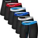 Hanes Mens Underwear Briefs, Cotton Stretch Moisturewicking Multipack Boxer, Black  6 Pack, XXLarge US