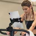 Treadmill Tablet Ipad Holder Bike Handlebar Mount Clamp for Stationary Bicycle Elliptical Spin Bike Peloton Stroller for 4-13" Devices, iPad Pro 12.9, Air, Mini, Galaxy Tabs, iPhone