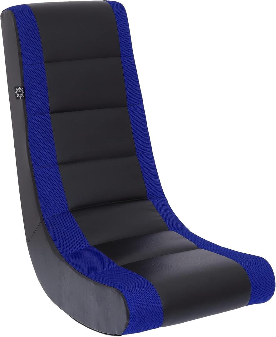 The Crew Furniture Kids & Teens Classic Video Rocker Gaming Chair  Lightweight Ergonomic Floor Rocker in Black and Blue with Easy-Clean Faux Leather & Mesh The Crew Furniture Kids & Teens Classic Video Rocker Gaming Chair  Lightweight Ergonomic Floor Rocker in Black and Blue with Easy-Clean Faux Leather & Mesh