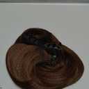 Messy Bun Hair Piece,Claw Clip in Short Straight Ponytail Extension with Bendable Metals Hairpieces for Women DIY Style Natural Looking Synthetic Fake Pony-Brown,8 inch