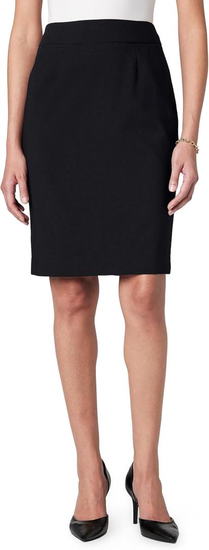 Calvin Klein Womens Centerback Zipper Velvet Wear to Work Suits Skirt (14, Black)