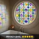 Beautsaid Window Privacy Film Stained Glass, Rainbow Window Film Decorative for Bathroom, Peel and Stick Window Cling Removable(Rainbow,23.6 x 78.7 inch)