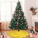 Yellow Brick Christmas Tree Skirt 36 Inch Mat Funny Party Holiday Festive Decor Supplies for Home Occasion Ornament Decorations