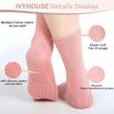 Ivyhouse Pilates Yoga Socks with Grips for Women - Crew Length Ballet Barre Socks - Sticky Workout Hospital Socks