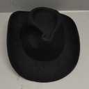 Womens Western Cowboy Hats Studded Pinched Western Cowgirl Hats Wide Brim Fedoras Hat with Belt Buckle (Size:Medium) (Black)