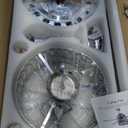 Farmhouse Ceiling Fans with Lights and Remote, 52 Inch Indoor Chandelier Ceiling Fan with Light, Crystal Fandelier Ceiling Fans for Living Dining Room Bedroom, Wood Blades, Quiet, Chrome