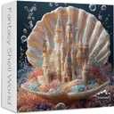 PICKFORU Seashell Castle Puzzles for Adults 1000 Pieces, Sea Coral Pearl Jigsaw Puzzles, Difficult Unique Ocean Art Theme as Home Decor