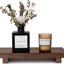 Zoocatia Small Wood Tray Pedestal Stand Farmhouse Bathroom Decor Decorative Wooden Riser Kitchen Soap Dish Holder for Vanity, Counter, Sink, 10" x 4.5" - Walnut