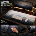 XXL Gaming Mouse Pad 35" x 17", Large Extended Desk Mat with Non-Slip Rubber Base, Misty Forest Landscape Mouse Pad for Gaming, Office, Laptop, Keyboard & Desktop Setup