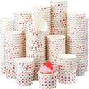 Honeydak 400 Pack 150 ml/ 5 oz Rainbow Polka Ice Cream Cups for Party Small Ice Cream Cups Disposable Treat Paper Cups Dessert Snacks Sundae Yogurt Container Wedding Birthday Party Supplies