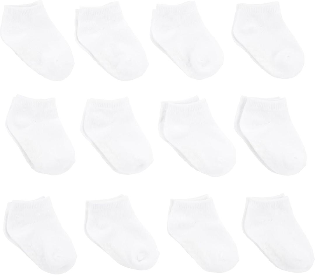 Simple Joys by Carter's Baby Boys' 12-Pack Socks (0-6 Months, White Crew)