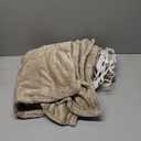 Tefici Electric Heated Blanket Throw, Super Cozy Soft 2-Layer Flannel 50" x 60" Heated Throw with 3 Heating Levels & 4 Hours Auto Off, Machine Washable, ETL&FCC Certified, Home Office Use,Camel