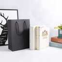 SHIPKEY 10 Pack Luxury Black Gift Bags with Gold Frame, 8.7'' Includes Tissue Paper&Handle, Perfect Thank You Favor Bags for Wedding, Groomsmen, Bridesmaid, Christmas Party, 5 Senses Gifts (8.7x3.9x7.1in/22x10x18cm)